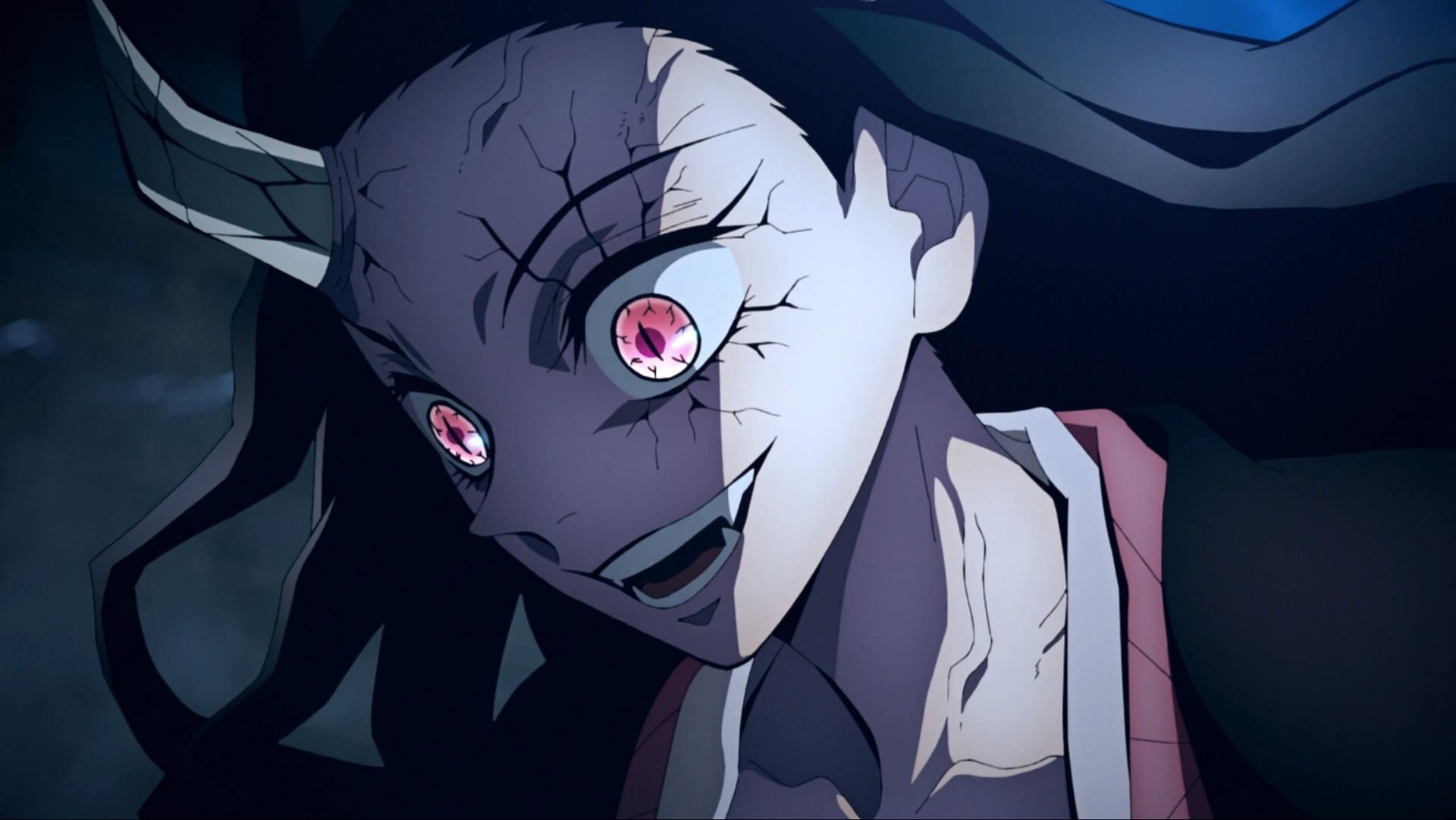 Nezuko in her demon form in the Demon Slayer anime (Image via Ufotable)