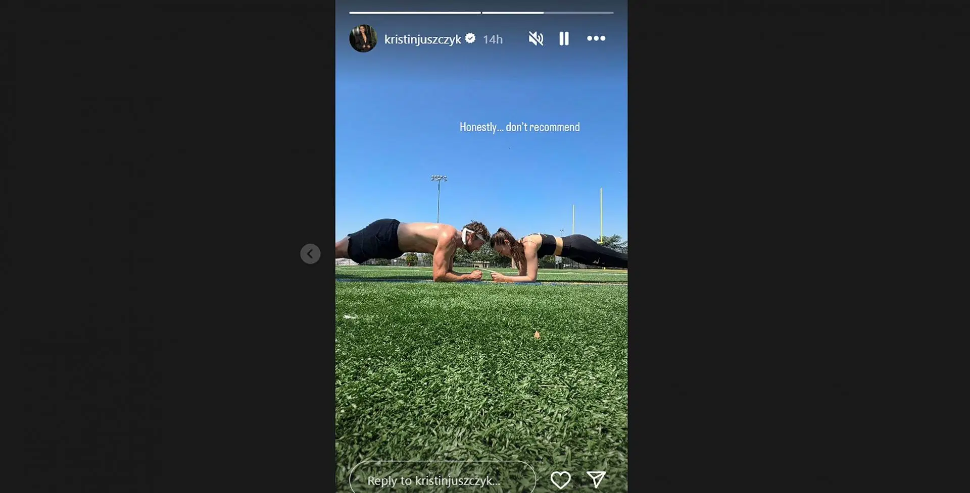 Kyle juiceczyk's wife kristin drops a regretting an intense training session with 49ers fb/@kristinjuszczyk