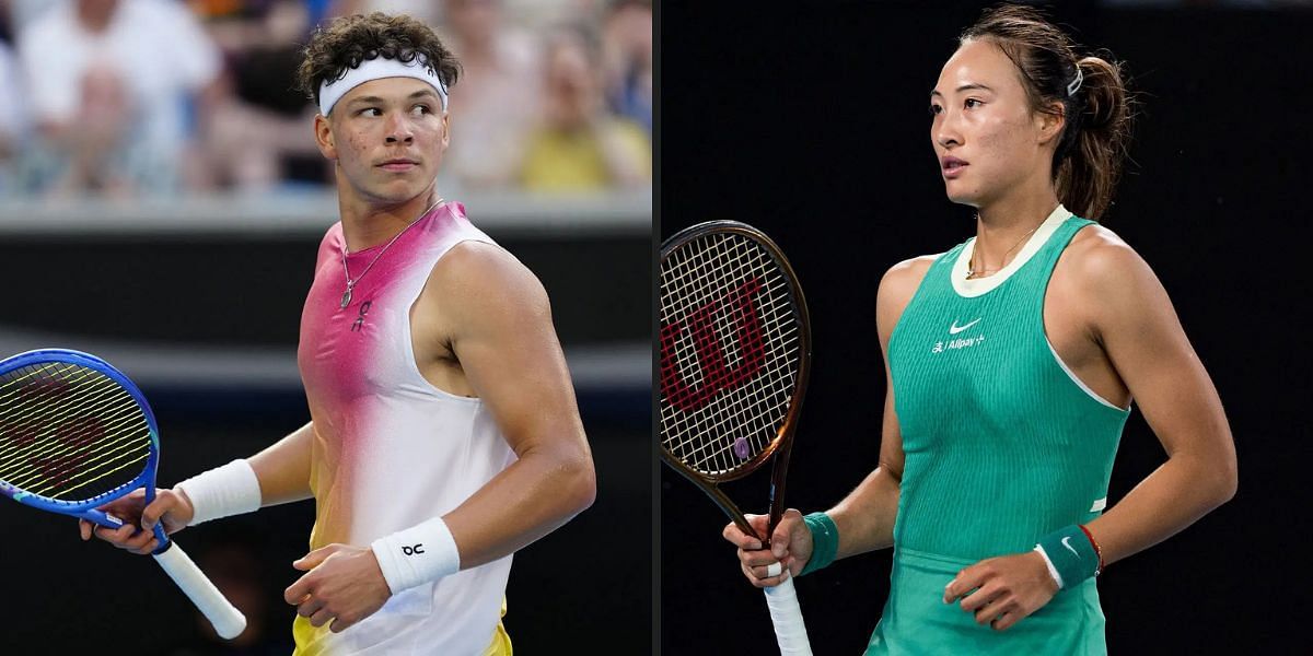 Ben Shelton and Zheng Qinwen are at risk of losing early at Wimbledon 2025. (Photos: Getty)