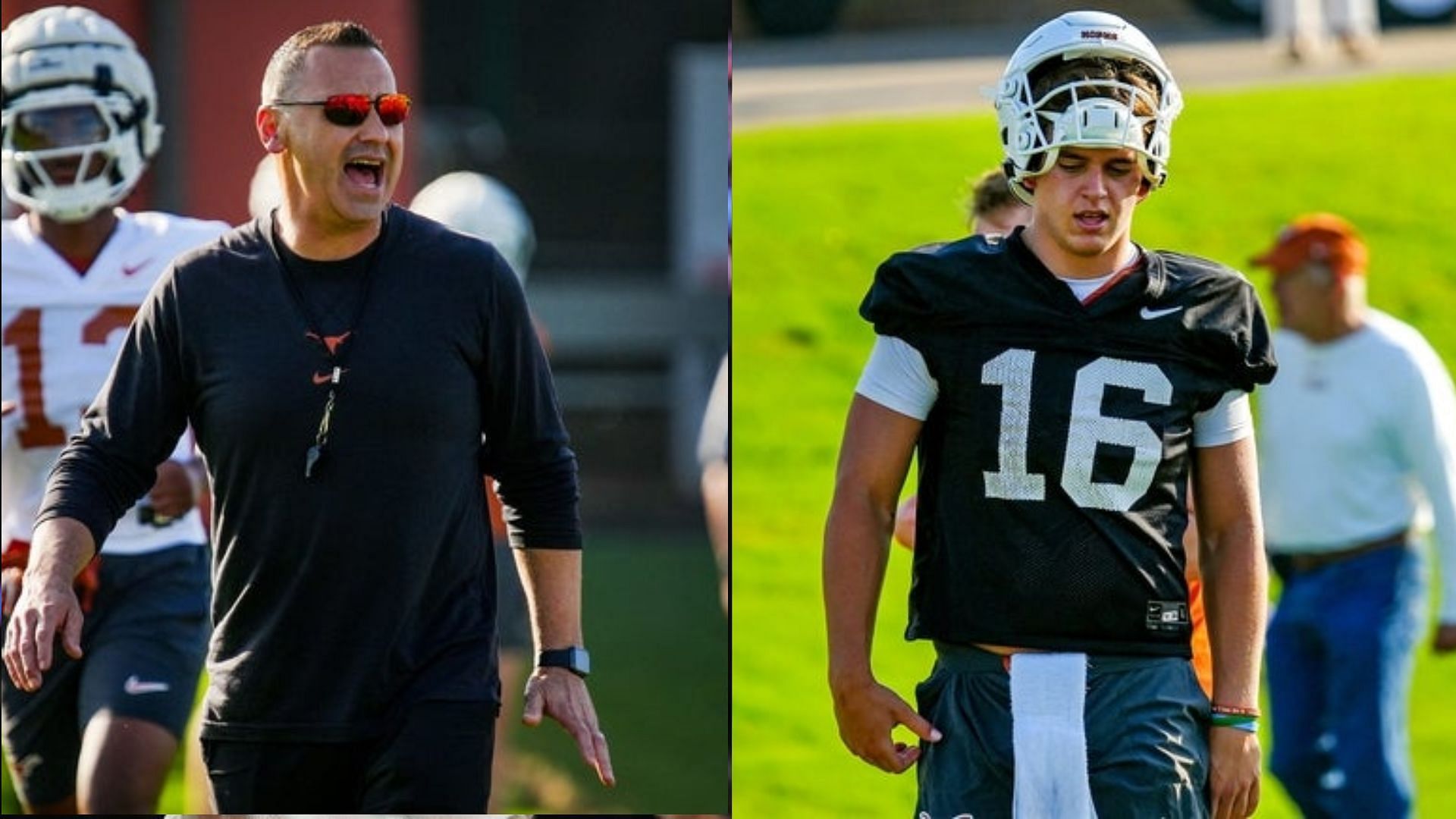 Steve Sarkisian and Arch Manning