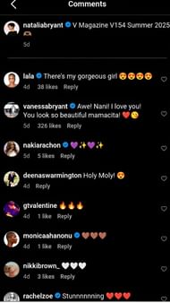 Vanessa Bryant and La La Anthony's comments on the post