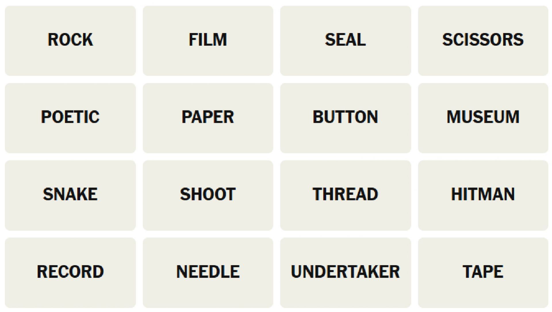 All words for the New York Times Connections puzzle today (Image via The New York Times)