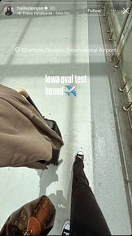 Hailie Deegan at the airport | Image via Instagram Story (@hailiedeegan)