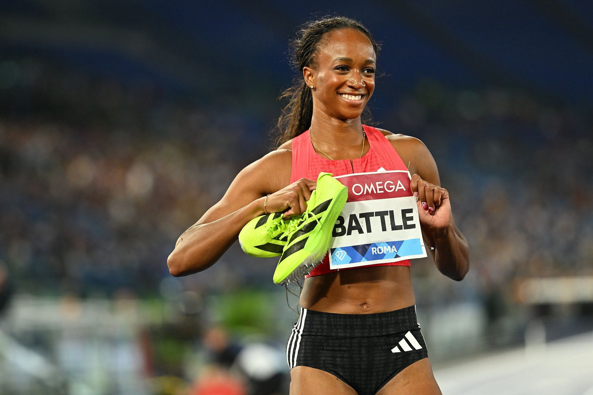 Anavia Battle, who won the Diamond League Rome, is an athlete to watch out for at FBK Games 2025 (Photo by Marco Mantovani/Getty Images)