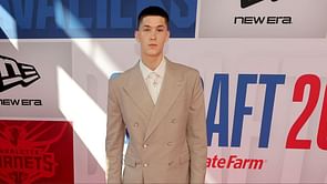 Egor Demin's girlfriend Delaney Gibb can't hide her feelings as Russian star rocks stylish look in beige suit