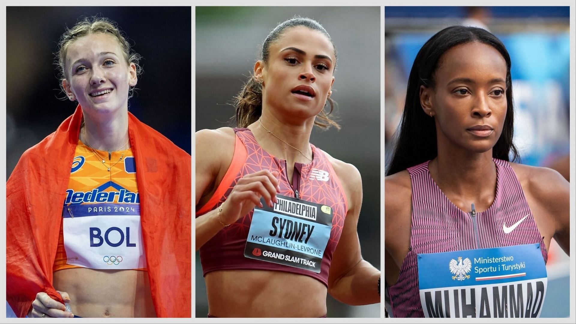 Femke Bol, Sydney McLaughlin-Levrone and Dalilah Muhammad