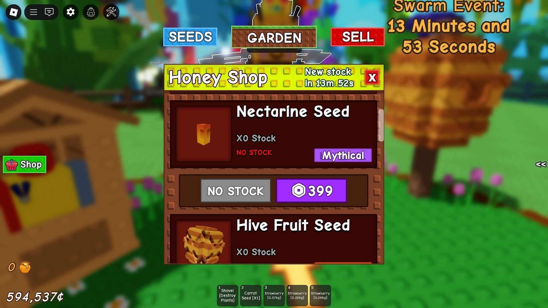 The Nectarine Seed in the Honey Shop (Image via Roblox)