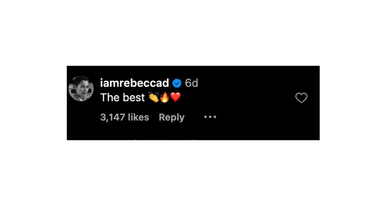 Rebecca Donaldson&#039;s comment on Alexandra Saint Mleux&#039;s picture [Image Source: @alexandrasaintmleux/Instagram]