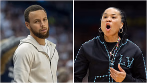 PHOTOS: Steph Curry and Dawn Staley lead star-studded celebrity attendance at Chase Center for Golden State Valkyries game