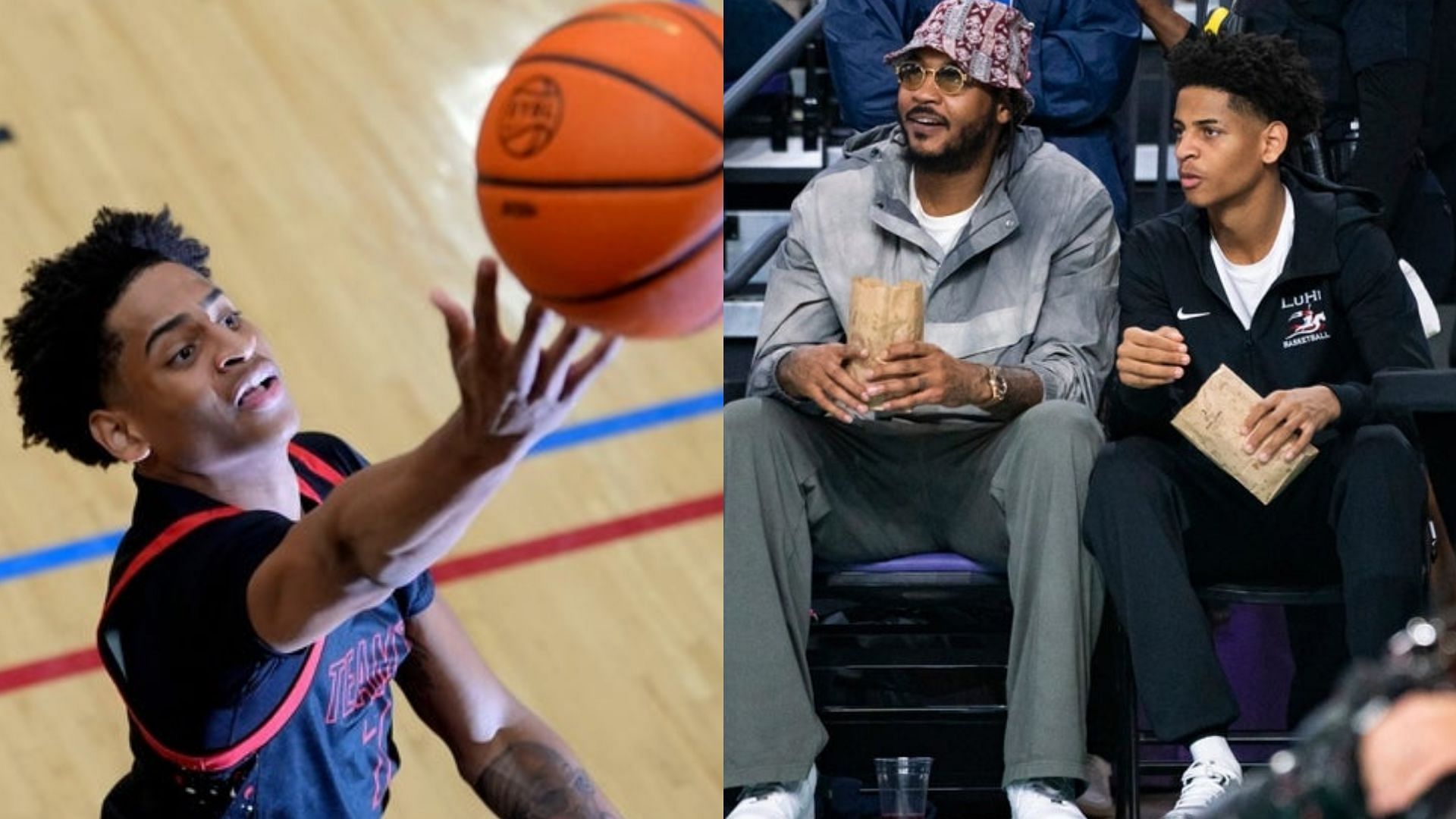 Kiyan Anthony and his fatheer, Carmelo Anthony 