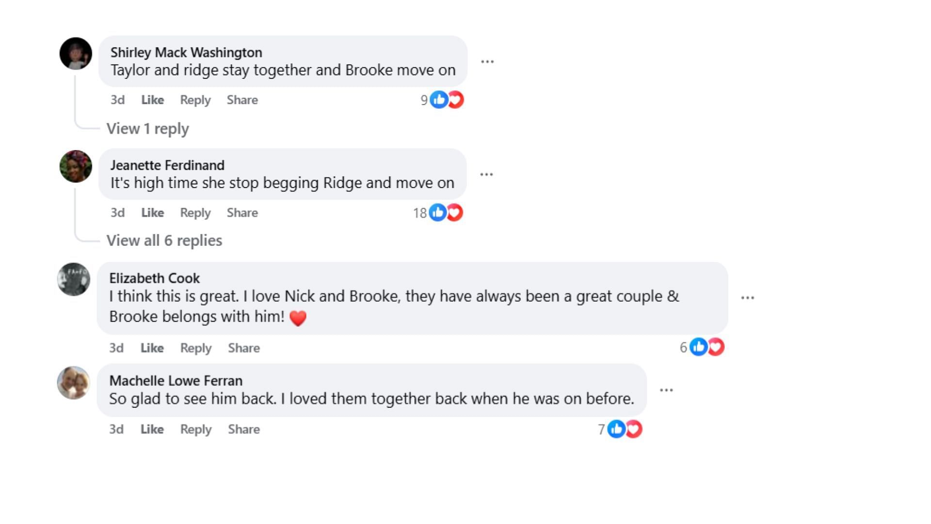 Comments by fans on the post (Image via Facebook/@Deborah Dunlop)