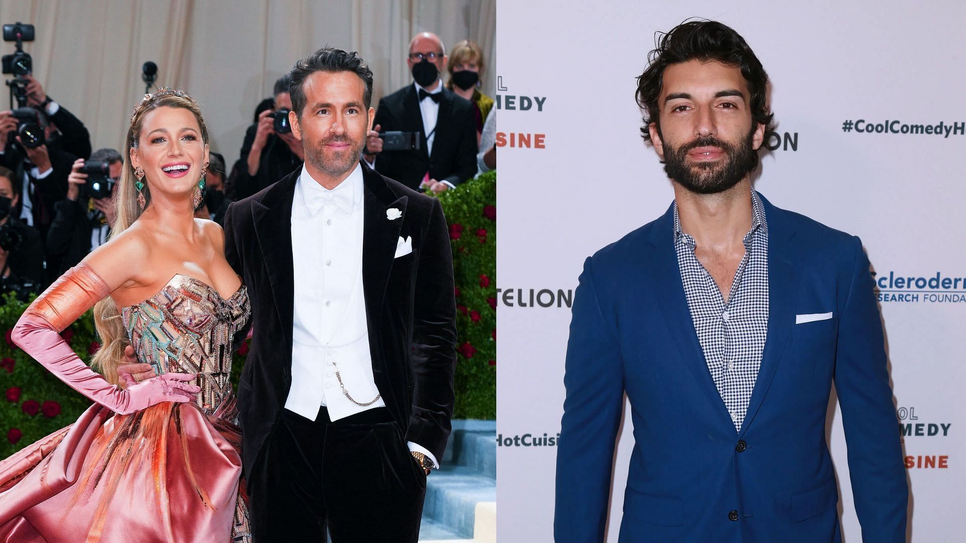 From L to R, Blake Lively, Ryan Reynolds and Justin Baldoni: Image via Getty Images