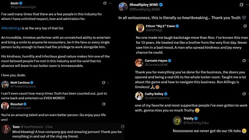 Screenshots of stars' reactions [stars' X/Twitter handles]