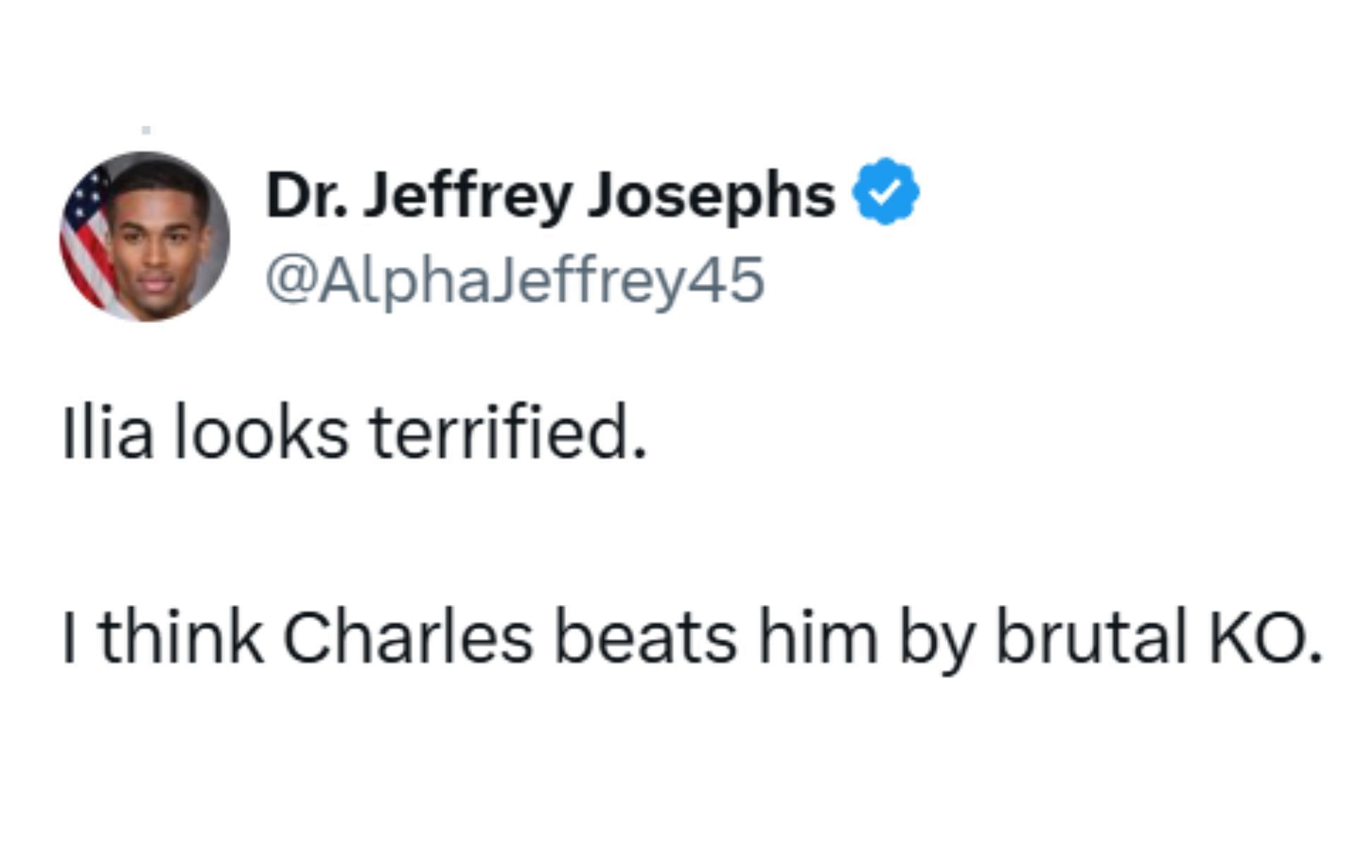 Fan&#039;s reaction. [Screenshot courtesy: @ChampRDS on X]