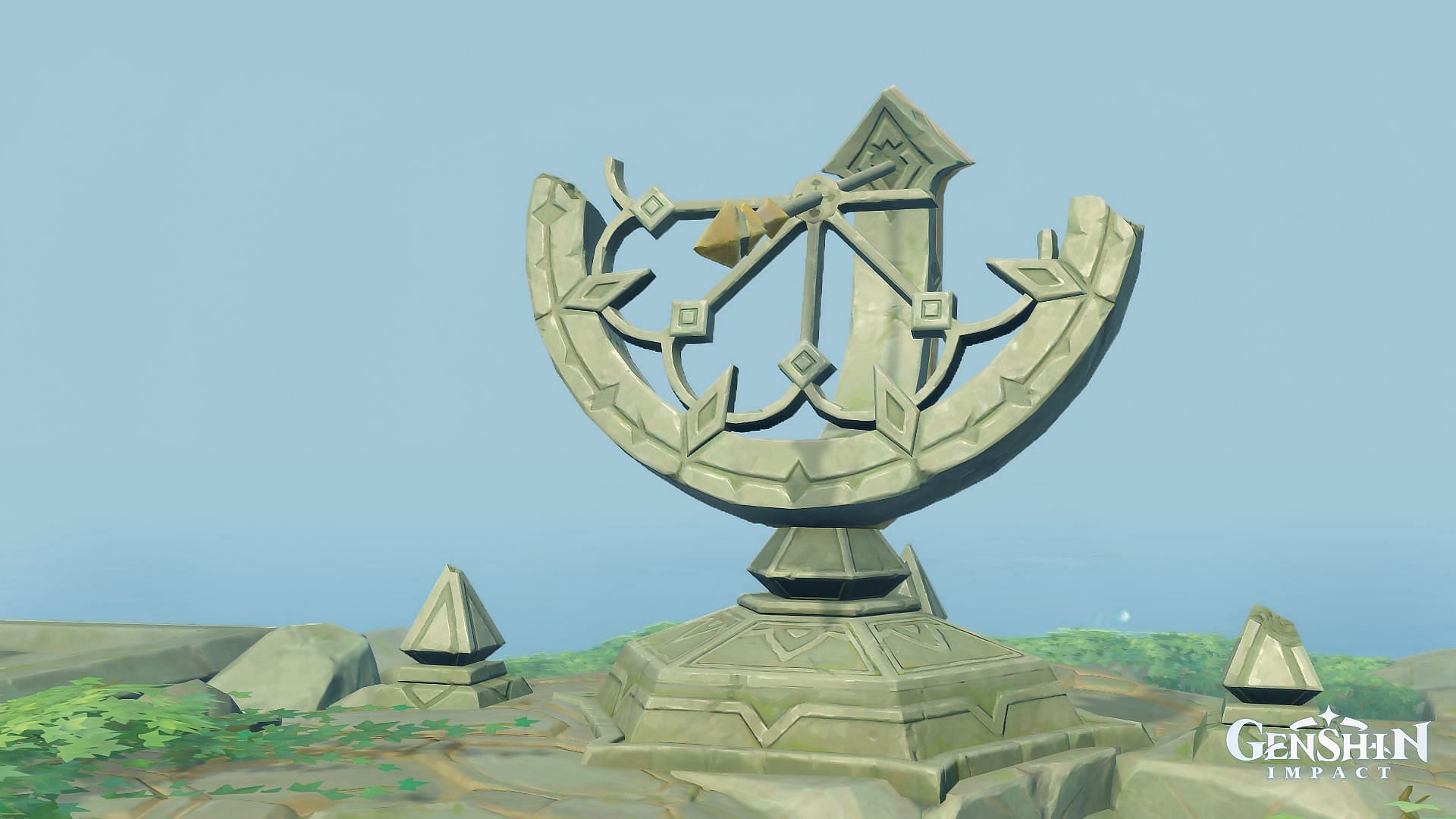 The broken sundial at the Nameless Island (Image via HoYoverse)