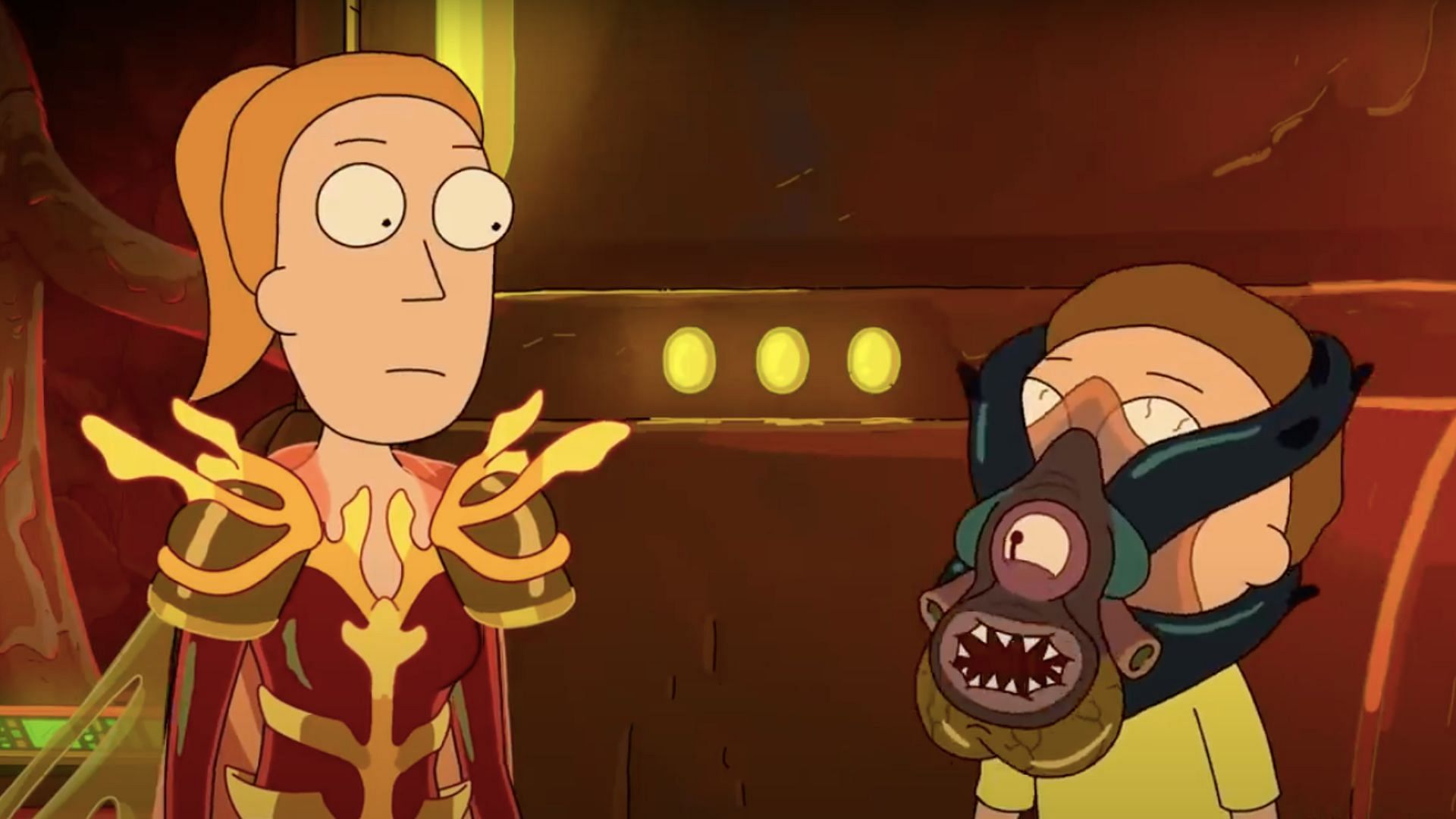 The crew meets face-sucking aliens (Image via YouTube/Adult Swim)