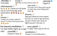 Screenshots of fan reactions to Jake Paul's win over Julio Cesar Chavez Jr.