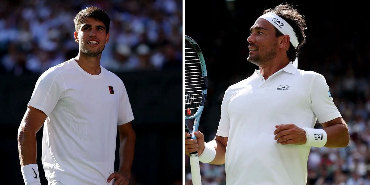 Why did Carlos Alcaraz vs Fabio Fognini Wimbledon battle get delayed? (Source: Getty)