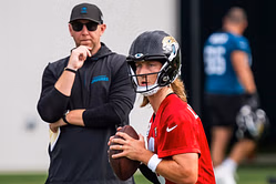 Liam Coen clears the air around Trevor Lawrence injury concern after Jaguars QB spotted with throwing sleeves at minicamp