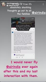 Screenshot of David Warner's Instagram story - Source: David Warner/IG