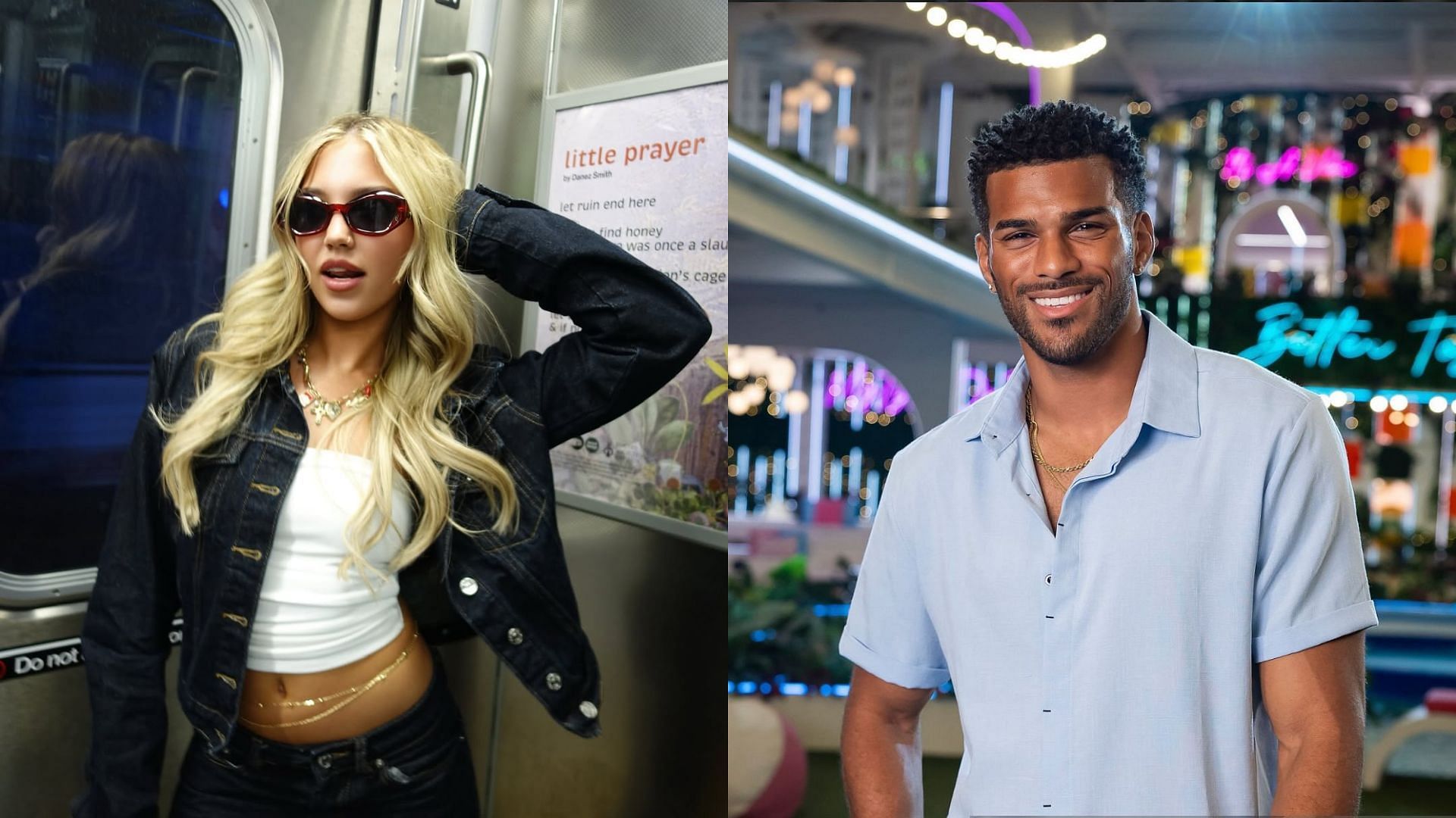 Hannah and Jeremiah from Love Island USA (Images via Instagram/@lilbabyhann and @findjeremiah) @