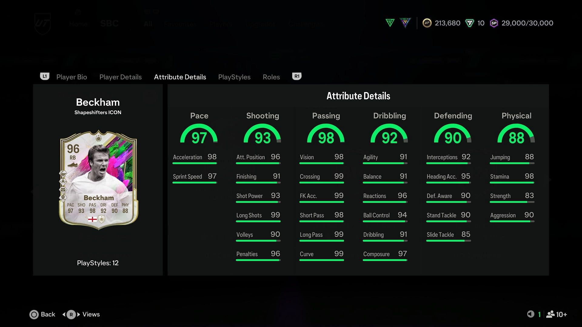 The stats (Image via EA Sports)