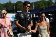 George Russell (L) and Carmen Mundt (R) at the F1 Grand Prix of Spain - Source: Getty