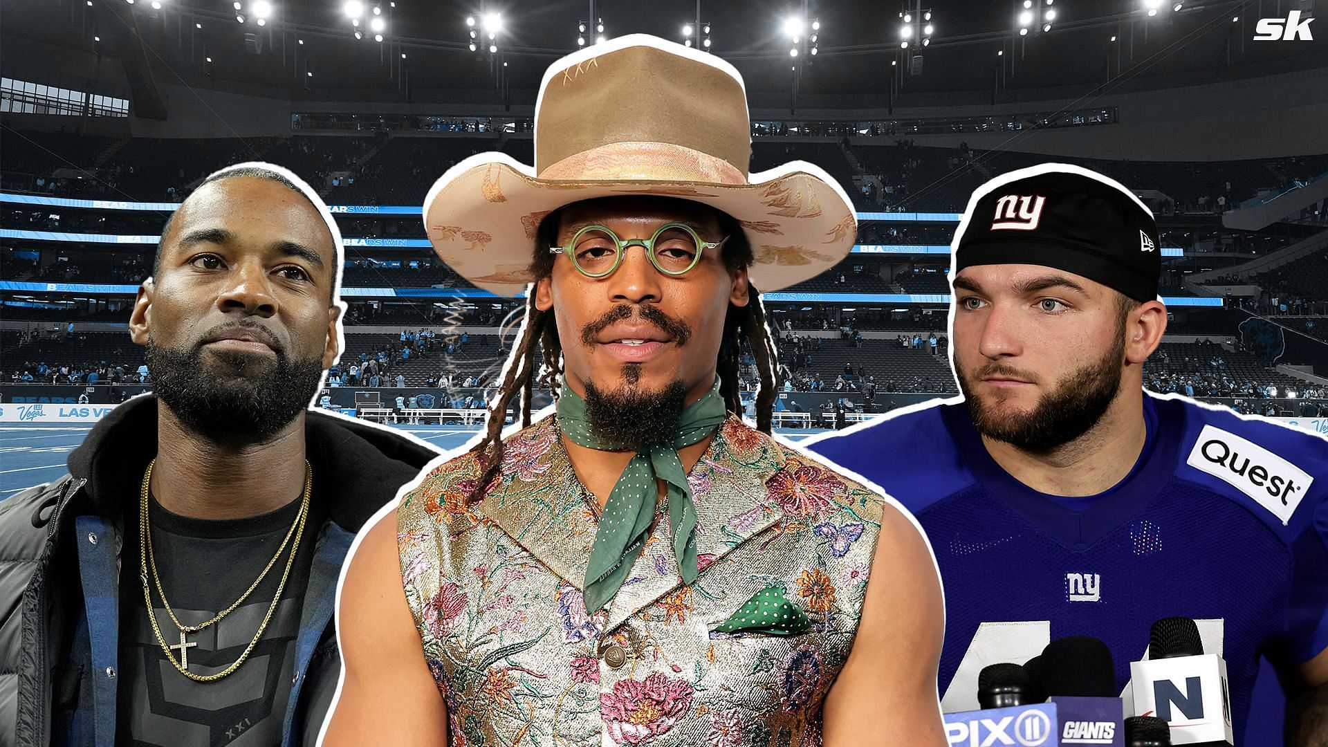 Cam Newton calls out Cam Skattebo for failing to recognize Lions iconic WR Calvin Johnson (Source: Getty)