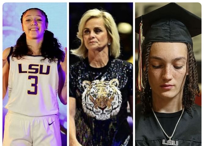 PHOTO: LSU's Kim Mulkey hits the field with freshmen Grace Knox, Bella Hines amid intense workout session