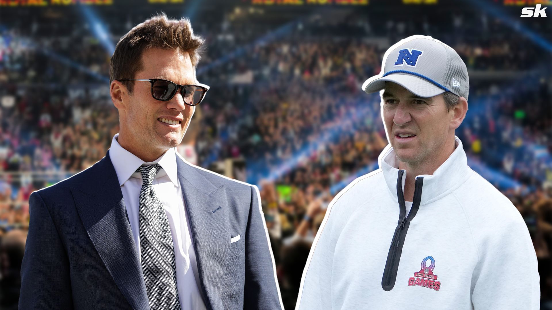 Watch: Tom Brady ambushed by Eli Manning after WWE-style entrance to Cody Rhodes’ song at Fanatics Fest