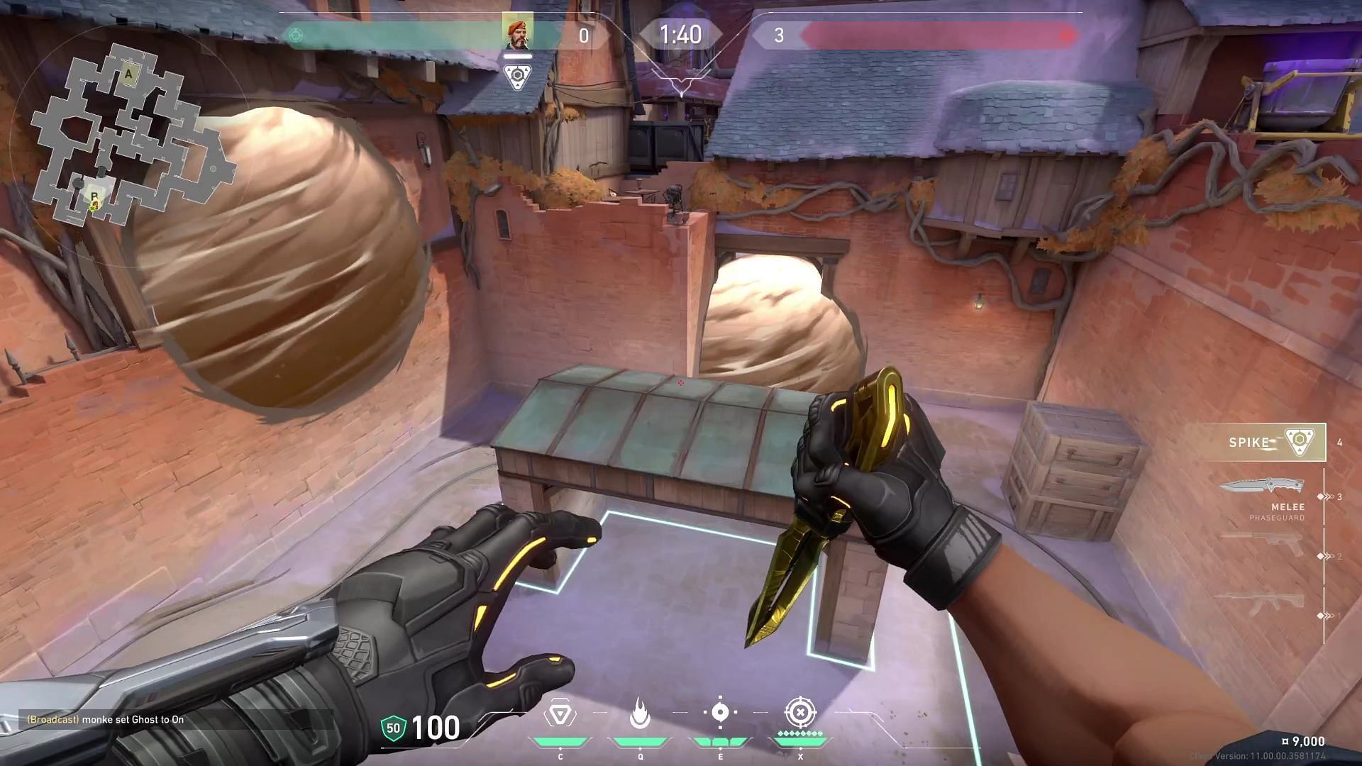 B site attacking smokes in-game view (Image via Riot Games)