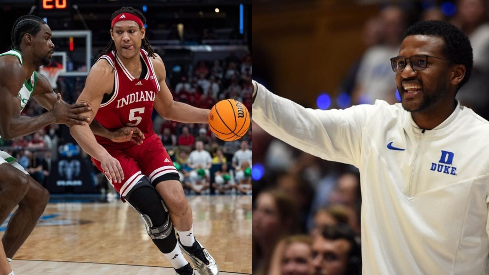 Indiana transfer Malik Reneau (left) and new Miami coach Jai Lucas (right) (Image Source: IMAGN)