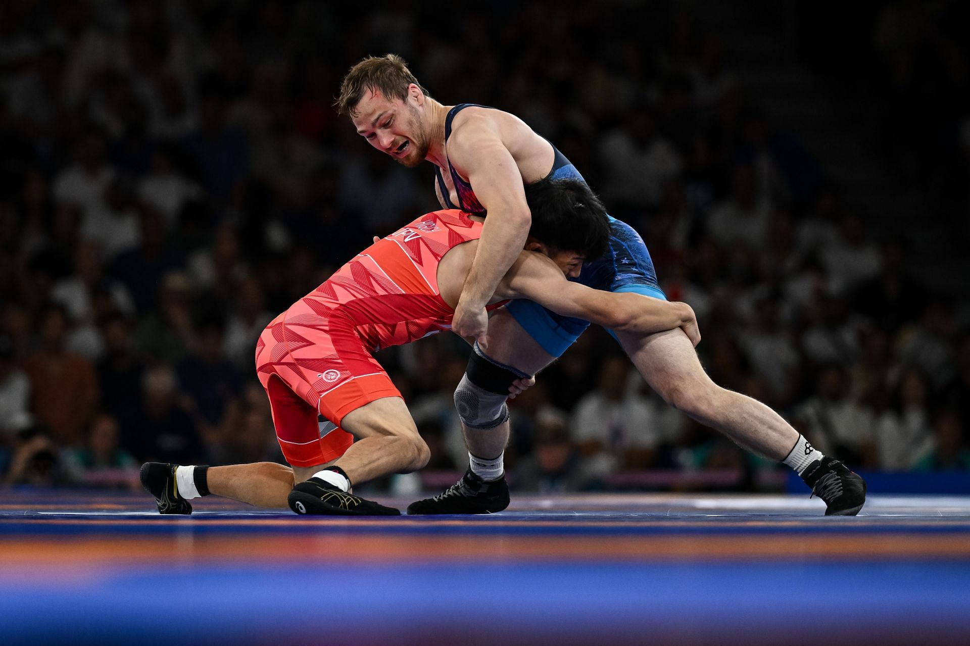 Spencer Lee in action at the Paris Olympics finals [Image Source : Getty]