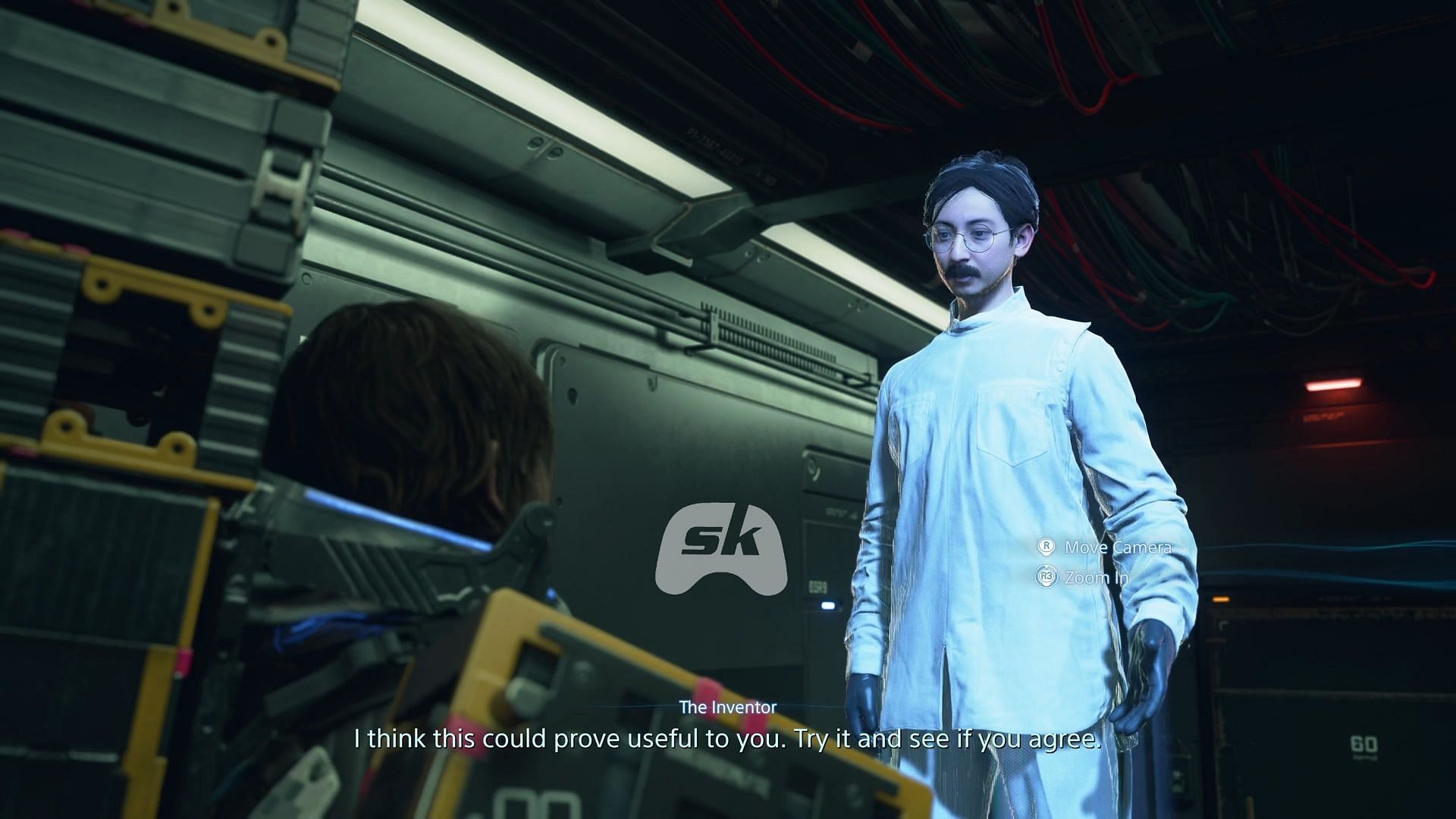 Sam with the Inventor in Death Stranding 2 (Image via Sportskeeda Gaming / Sony Interactive Entertainment)