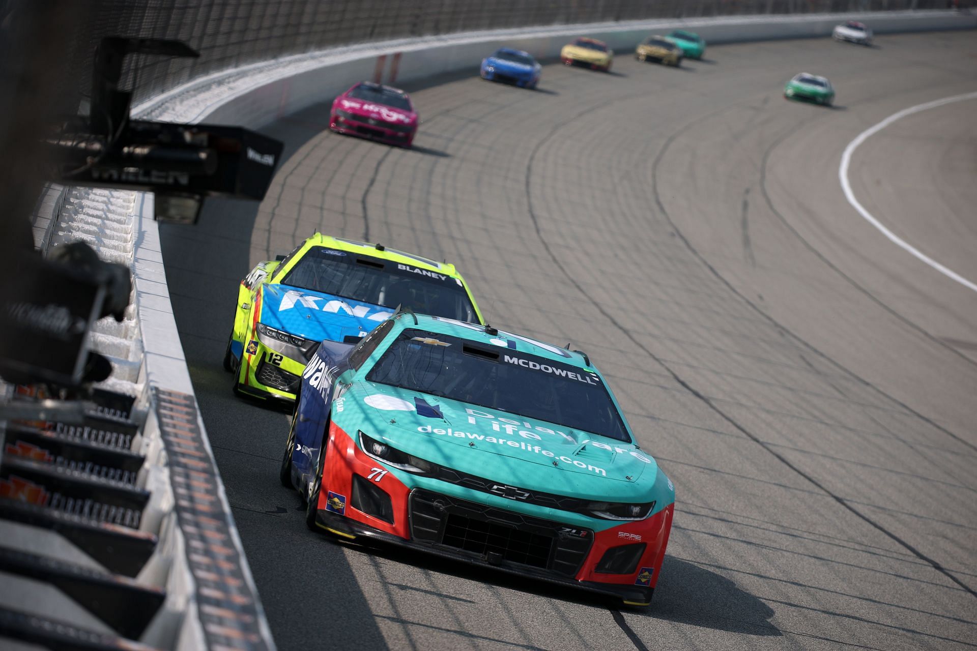 Michael McDowell (#71) during the NASCAR Cup Series FireKeepers Casino 400 at Michigan International Speedway. Source: Getty
