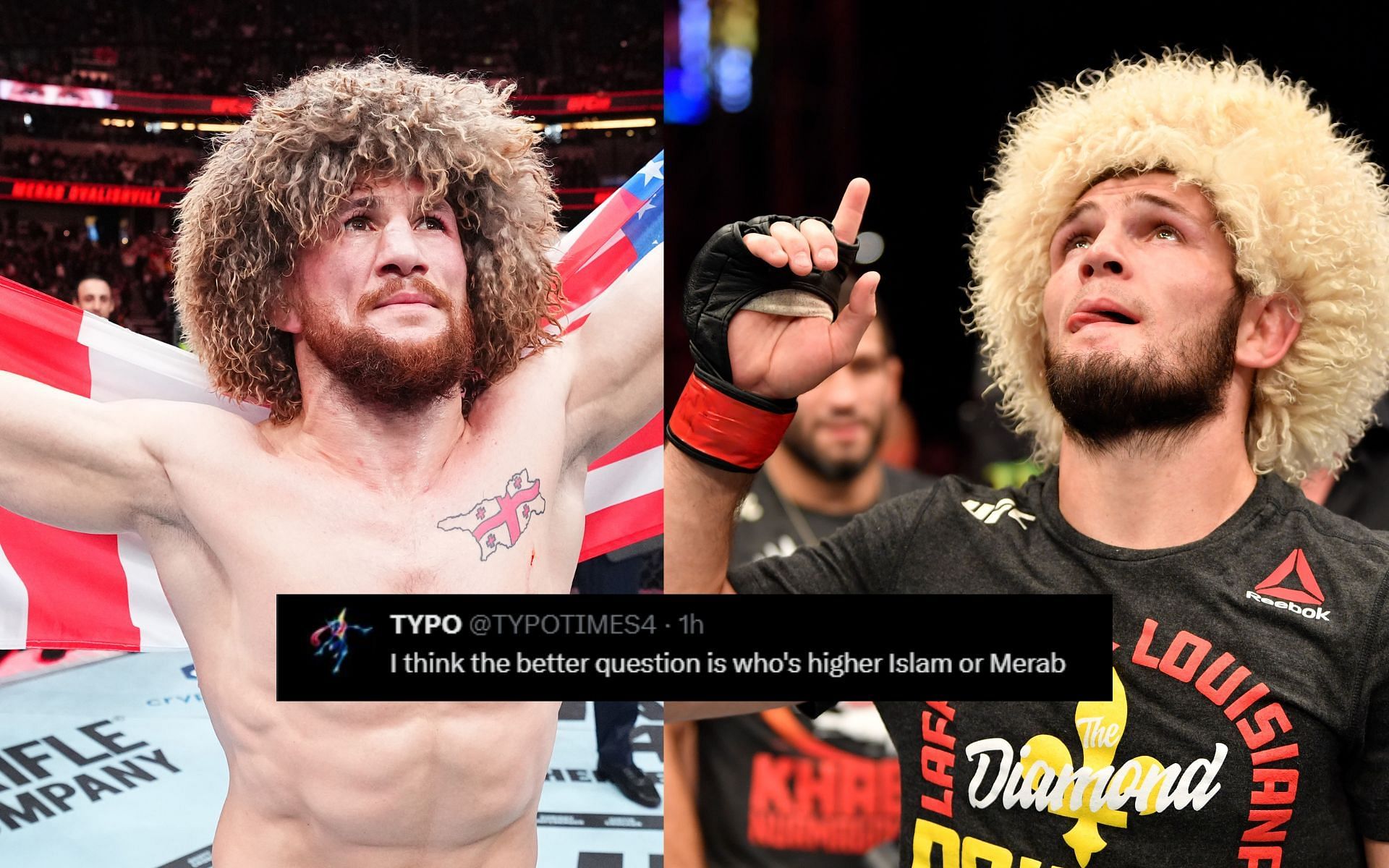 Fans weigh in on ongoing Merab Dvalishvili vs. Khabib Nurmagomedov GOAT status debate. [Images courtesy: Getty]