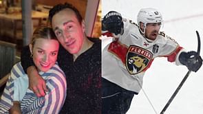 Brad Marchand's wife Katrina drops 1-word reaction to Panthers star's shorthanded breakaway goal in Game 2