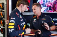 Max Verstappen of the Netherlands and Oracle Red Bull Racing talks with Christian Horner - Source: Getty