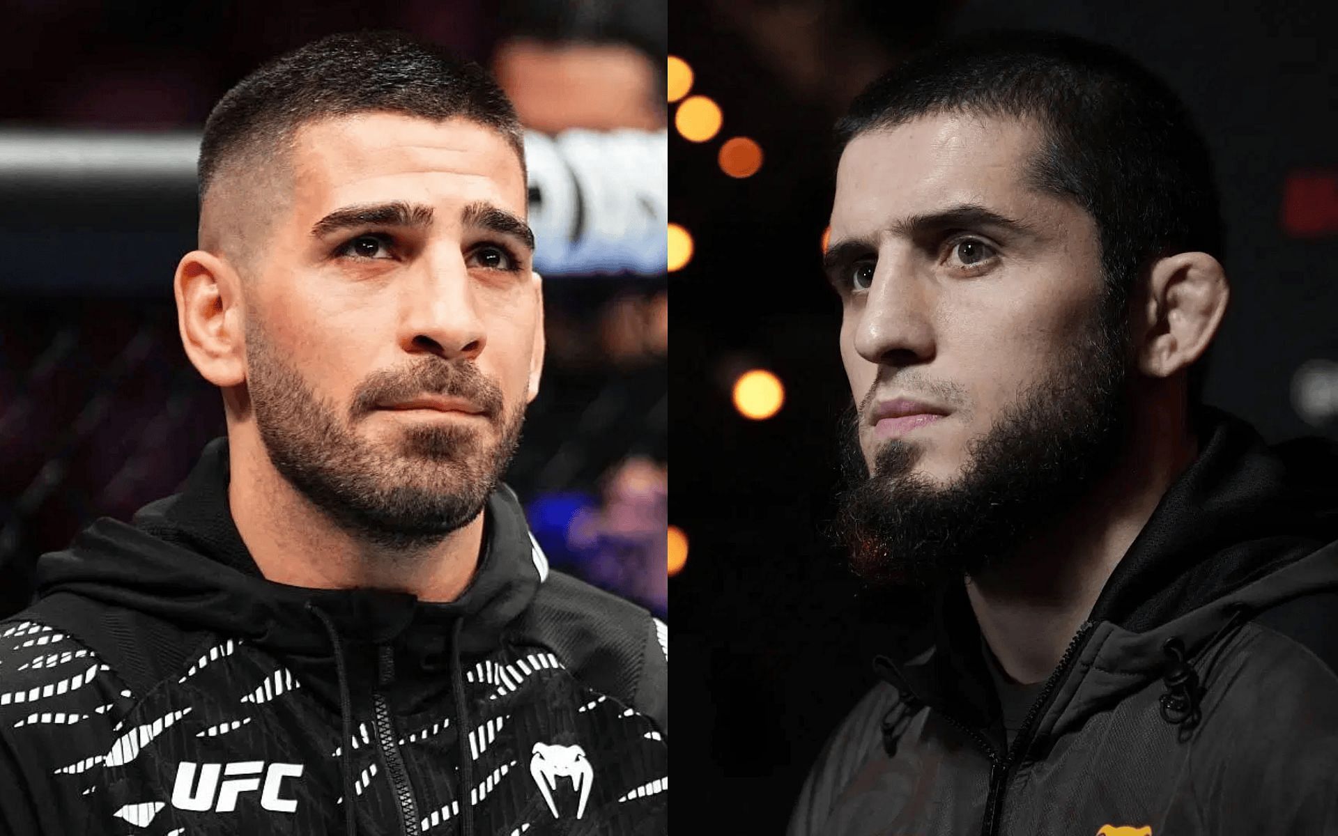 Ilia Topuria (left) addresses the speculation about Islam Makhachev (right) allegedly ducking him. [Images courtesy: Getty]
