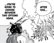 Chainsaw Man and Fire Devil as seen in Chainsaw Man chapter 205 (Image via Shueisha)