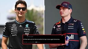 "All that talk only for him to bottle it in lap 1 once again": Fans react to George Russell's cheeky dig at Max Verstappen