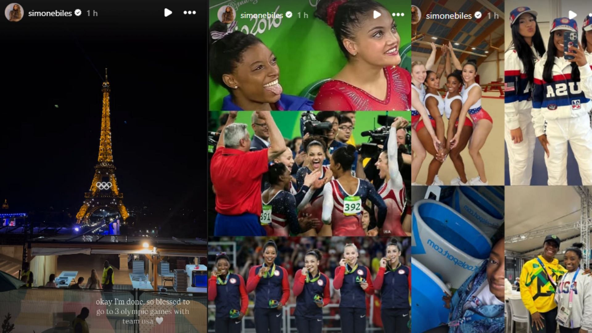 Screengrab of Simone Biles&#039; Instagram stories about her Olympic appearances [Image Source : Simone Biles&#039; Instagram]
