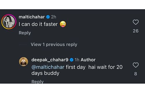 Screenshot of Deepak and Malati's comments. 