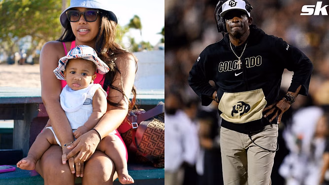 Proud grandad Deion Sanders shares adorable look at 9-month old baby Snow's sink bath with mom