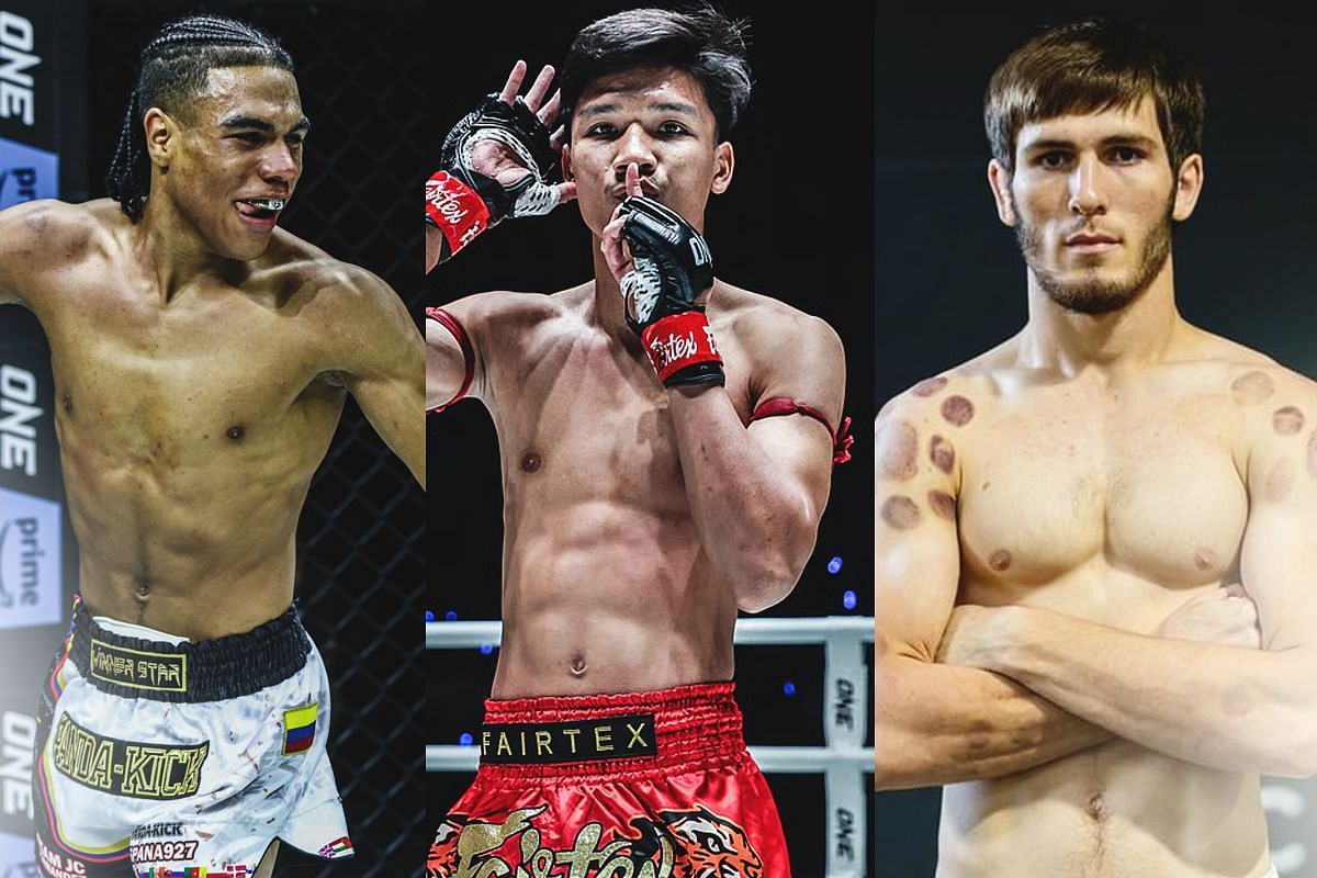 From left to right: Johan Estupinan, Aliff,  Ibragim Dauev | Image by ONE Championship