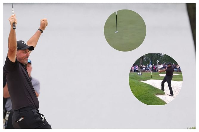 WATCH: Phil Mickelson nails insane backward chip shot at LIV Golf Virginia