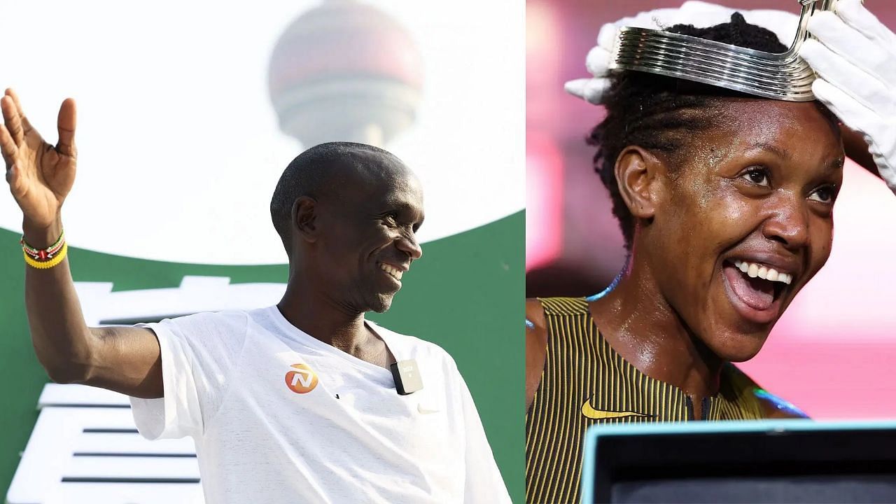 Eliud Kipchoge and Faith Kipyegon (Image via: Both Getty)