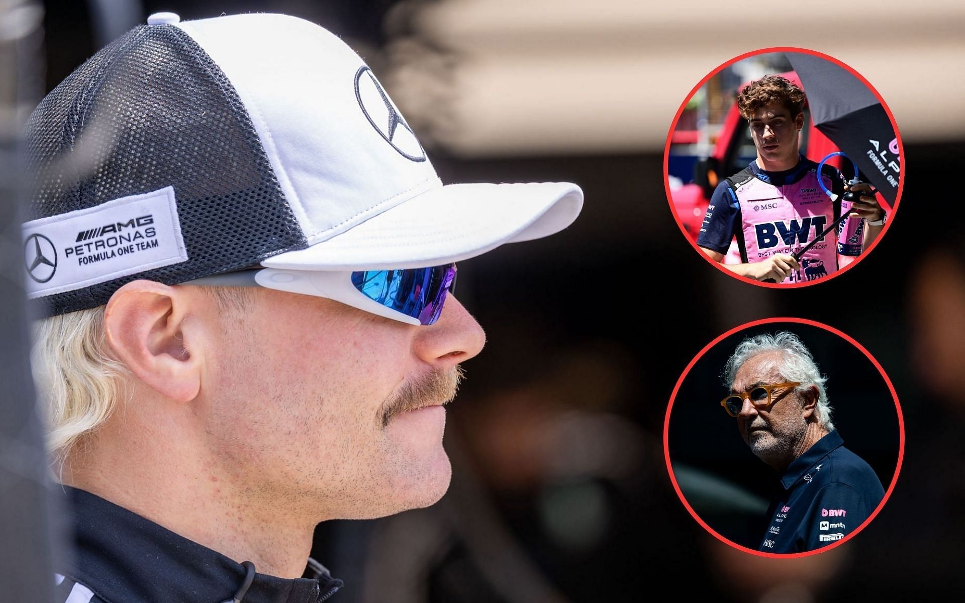 Valtteri Bottas, Franco Colapinto, and Flavio Briatore