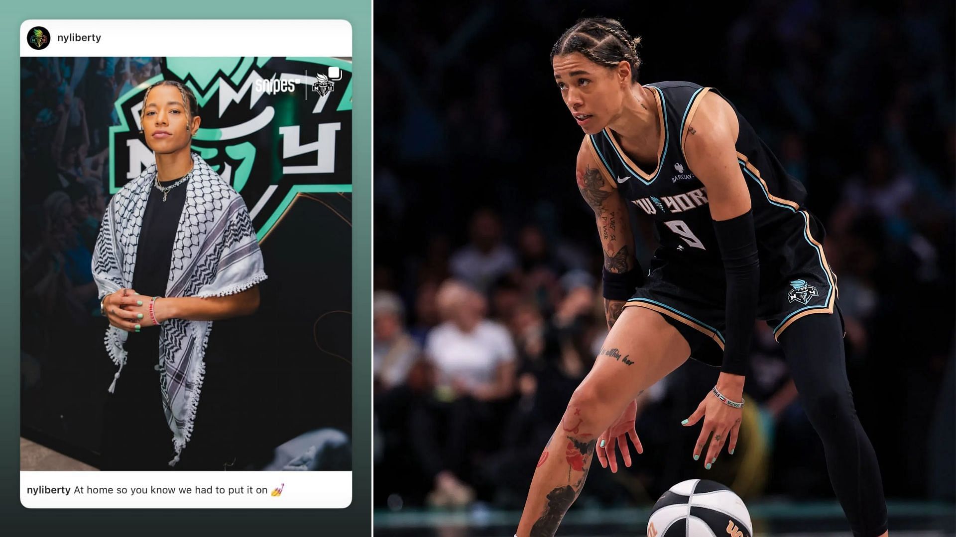 Liberty star Natasha Cloud makes strong statement wearing keffiyeh with Palestine wristband