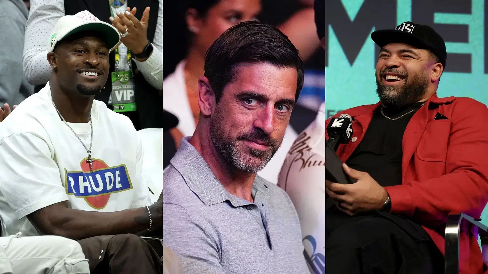 Aaron Rodgers bonds with DK Metcalf and Cam Heyward days after joining Steelers - via Getty/CMS